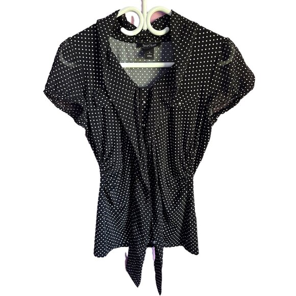 white house black market polkadot blouse - Picture 1 of 4
